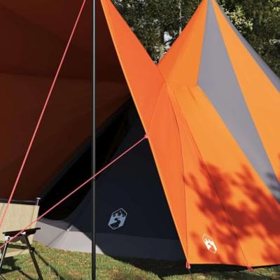 Familie Tipi Tent met dak Grijs en Oranje 510 x 690 x 330 cm