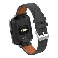 Leren band met case - Zwart - Xiaomi Redmi Watch 2 (Lite) - thumbnail
