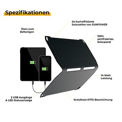 SunnyBag Sunbooster 14 145A_01 Lader op zonne-energie Laadstroom zonnecel 2000 mA 14 W