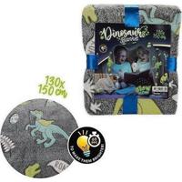 Glow in the dark deken "Dino"130x150 cm - thumbnail