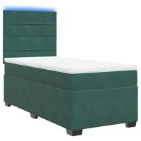 Boxspring met matras fluweel donkergroen 80x200 cm - thumbnail
