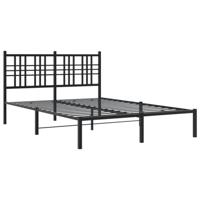 Bedframe met hoofdbord metaal zwart 120x200 cm - thumbnail
