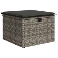6-delige Loungeset met kussens poly rattan grijs - thumbnail