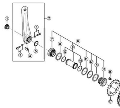 Shimano kettingblad deore fc-m530 44t zwart