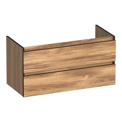 Brauer Joy Edge - Onderkast - 100 cm - met 2 Softclose Lades Greeploos en 1 Sifon Uitsparing - Honey