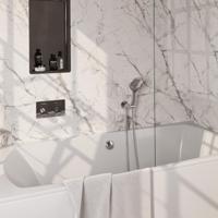 BRAUER Stripe Thermostatische Badkraan - drukknoppen - SET 04 - inbouw - badvulcombinatie - 3-standen handdouche - doucheslang - wandaansluitbocht - chroom 5-CE-362 - thumbnail