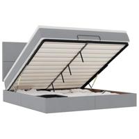 Ottoman bed met matras 180x200cm stof lichtgrijs - thumbnail