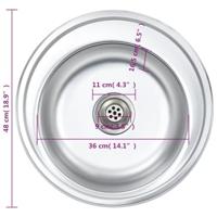 VidaXL Gootsteen met afvoer en zwanenhals roestvrij staal - thumbnail