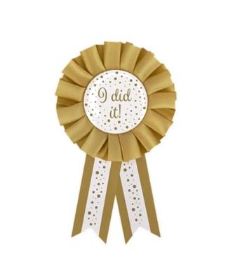 &apos;I Did It&apos; Rozet Goud/Wit