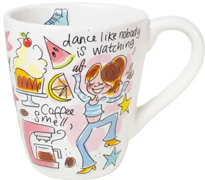 Blond Amsterdam mok aardewerk mok met rollerskates 0,35l 10x11.5cm multi