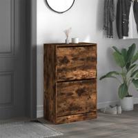 Schoenenkast 60x34x96,5 cm bewerkt hout gerookt eikenkleurig - thumbnail