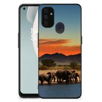 OnePlus Nord N100 Dierenprint Telefoonhoesje Olifanten - thumbnail