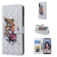 Tijger patroon 3D horizontale Flip lederen case voor Huawei P30 lite met houder & kaartsleuven & foto frame & portemonnee - thumbnail