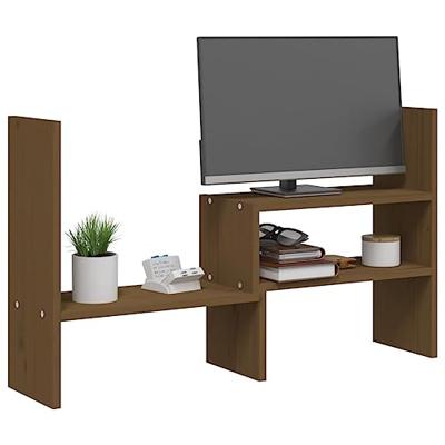Monitorstandaard (39-72)x17x43 cm grenenhout honingbruin Monitorstandaard (39-72)x17x43 cm grenenhout honingbruin