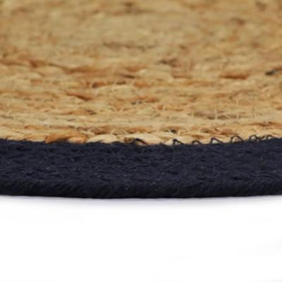 VidaXL Placemats 6 st 38 cm jute en katoen natuurlijk en marineblauw