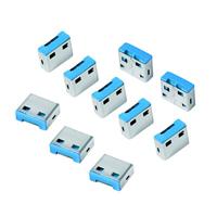 LogiLink USB PORT LOCK USB-A-poortslot Set van 10 stuks Zilver, Blauw Zonder sleutel - thumbnail