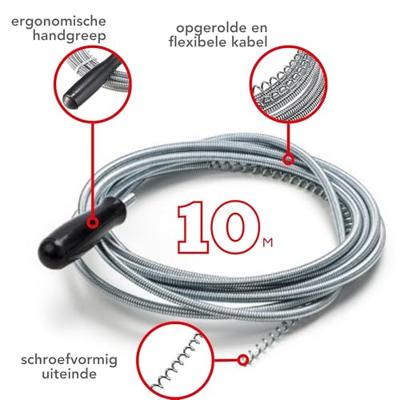 Ontstoppingsveer dia. 7 mm 10 m Velleman - Velleman