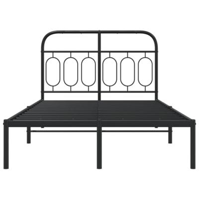 Bedframe met hoofdbord metaal zwart 120x190 cm Bedframe met hoofdbord metaal zwart 120x190 cm