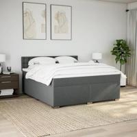 Boxspring met matras stof donkergrijs 180x200 cm - thumbnail