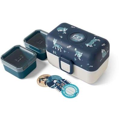 Kinderlunchbox - MONBENTO - 3 vakken - BPA-vrij - MB Tresor Wolf