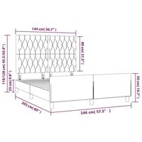 Bedframe zonder matras stof crèmekleurig 140x200 cm - thumbnail