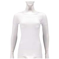 2-pack dames T-shirts bamboe - Zachte ondershirts korte mouw - Diepe Ronde hals - S - Wit - thumbnail