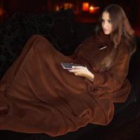 Snugs Deluxe XL Fleece Deken met Mouwen - 215x150 cm - Bruin - thumbnail