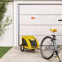 Hondenfietstrailer oxford stof en ijzer geel - thumbnail