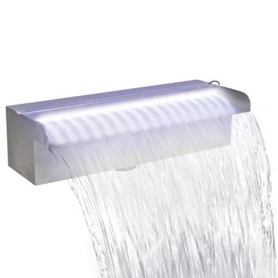 VidaXL Zwembadwaterval met led's rechthoekig 30 cm roestvrij staal VidaXL Zwembadwaterval met led's rechthoekig 30 cm roestvrij staal