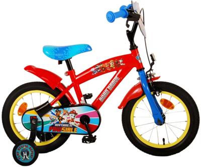 Paw Patrol kinderfiets - jongens - 14 inch - rood/blauw