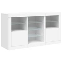 Dressoir met LED-verlichting 123x37x67 cm wit - thumbnail