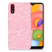 Samsung Galaxy A01 | TPU Case | White Flowers - thumbnail