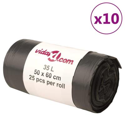 VidaXL Vuilniszakken 250 st 35 l zwart VidaXL Vuilniszakken 250 st 35 l zwart