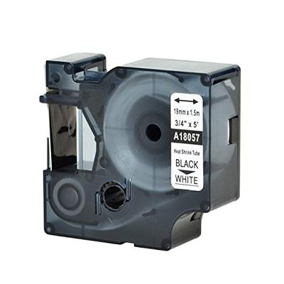 Labeltape krimpkous DYMO IND RHINO 18057 Polyolefine Tapekleur: Wit Tekstkleur:Zwart 19 mm 1.5 m
