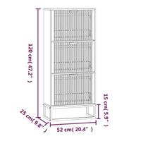Schoenenkast 52x25x120 cm bewerkt hout wit - thumbnail