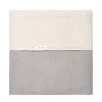 Koeka Cairo baby ledikantdeken teddy 100x150 cm steel grey - thumbnail