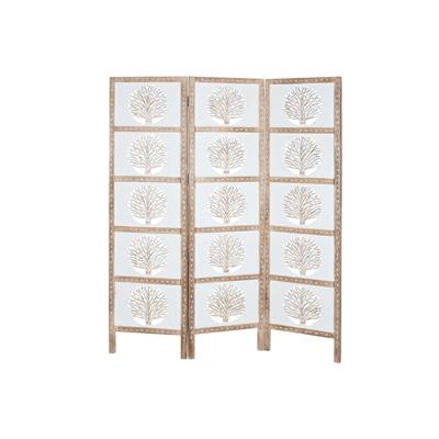 Kamerscherm Home ESPRIT Wit Natuurlijk Mangohout Hout MDF 153 X 2,3 X 182 CM