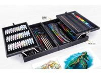Artico 174-Delige Tekendoos/Schilderset - Aquarel, Acryl- en Olieverf, Krijt, Stiften, Kleurpotloden - thumbnail