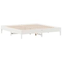 Bedframe zonder matras massief grenenhout wit 200x200 cm - thumbnail