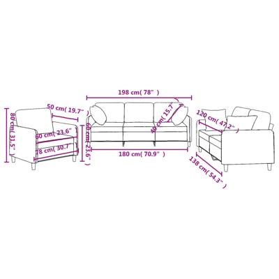 4-delige Loungeset met kussens stof bruin