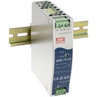 MEAN WELL SDR-75-12 DIN-rail netvoeding 12 V/DC 6.3 A 75 W Aantal uitgangen:1 x Inhoud 1 stuk(s) - thumbnail