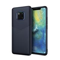 Ultradunne schokbestendige Soft TPU + lederen draagtas voor Huawei mate 20 Pro (blauw) - thumbnail