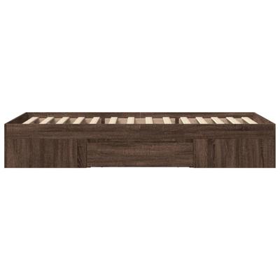 Bedframe zonder matras bewerkt hout bruin eikenkleur 75x190 cm