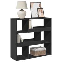Kamerscherm 100x33x125,5 cm bewerkt hout zwart - thumbnail