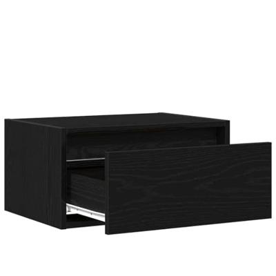 Nachtkastjes met LED's 2 st wandgemonteerd zwart eiken Nachtkastjes met LED's 2 st wandgemonteerd zwart eiken