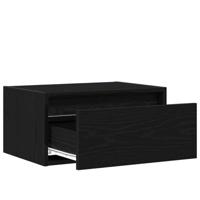 Nachtkastjes met LED's 2 st wandgemonteerd zwart eiken - thumbnail