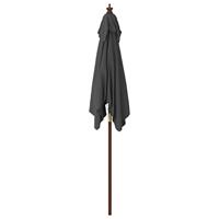 VidaXL Parasol met houten paal 198x198x231 cm antracietkleurig - thumbnail