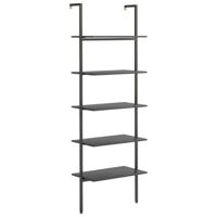 Ladderrek met 5 schappen 64x35x185 cm zwart - thumbnail