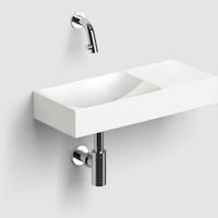 Clou Vale Fontein Met Voorbewerkt Kraangat Rechts Met Geïntegreerde Afvoer Wit Mat Keramiek 45 cm Clou - thumbnail