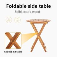 Tuintafel inklapbaar 60x75 cm massief acaciahout - thumbnail
